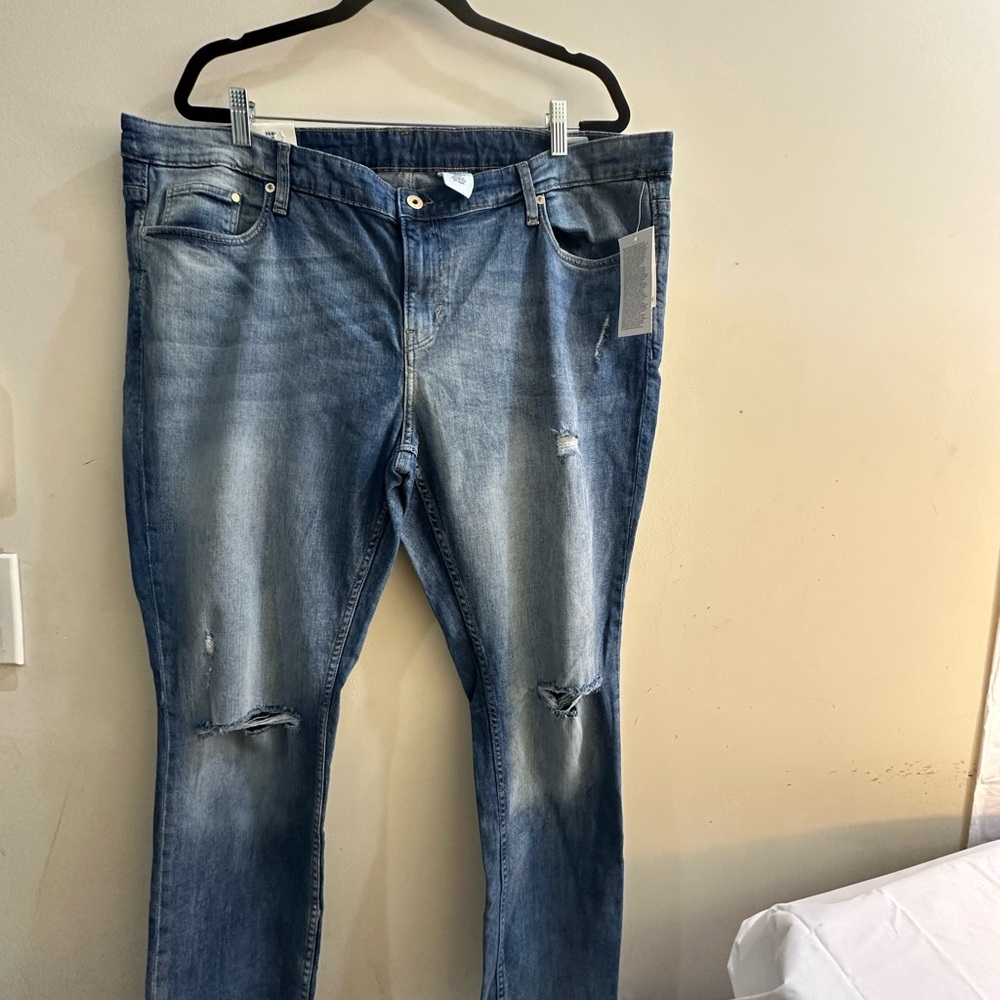 Women’s Blue Distressed Slim Jeans